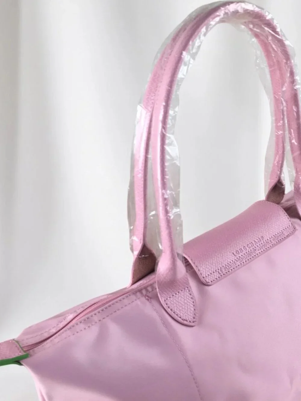 NWT Longchamp Le pliage Original Large Handbag Petal Pink Canvas Shoulder Tote L - Picture 4 of 9